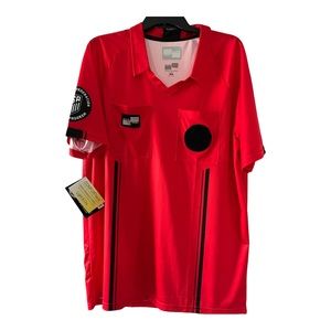 NWT Men's USSF Referree Uniform shirt,  Size Lg , blue and red available.